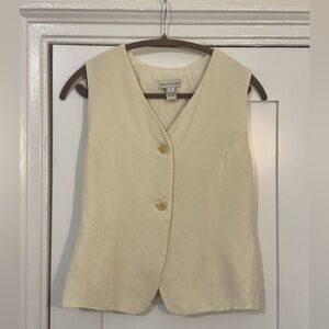 Ann Taylor Ivory Buttoned Vest